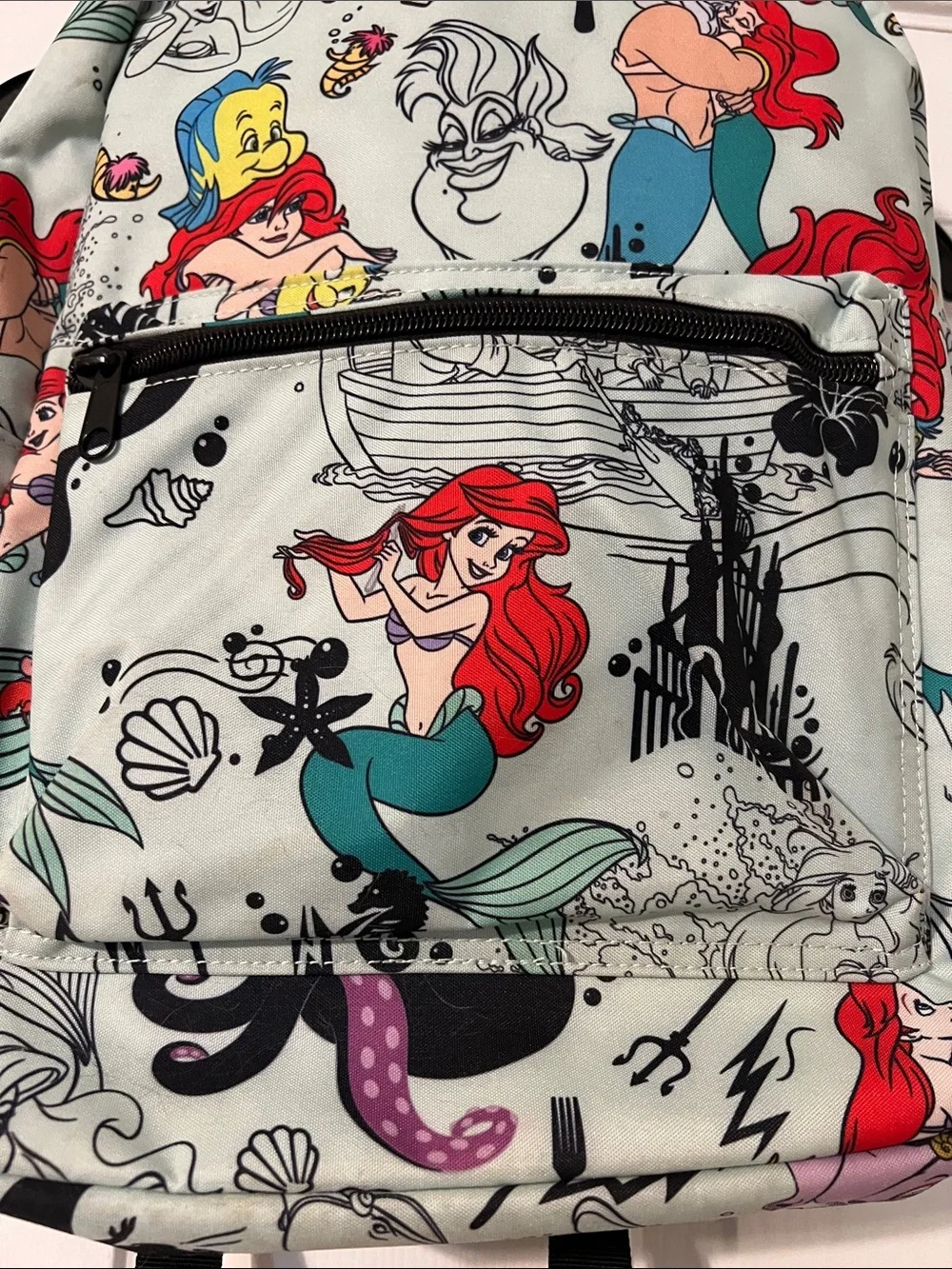 Disney The Little Mermaid Print Mint Green Backpack